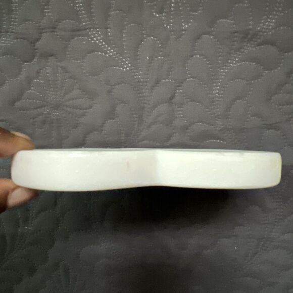 Heart Paper Weight White Love Heart Marble Stone Heart Coaster Home Accent Decor - Picture 3 of 4
